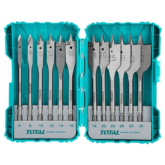 TOTAL vrtáky ploché do dřeva, 12-dílná sada, 152mm, 6-32mm, TACSDL1201