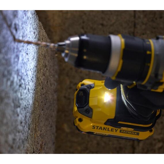 STANLEY SFMCD721D2K aku bezuhlíková príklepová vŕtačka 18V/2*2Ah, 80Nm, 0-600/2100 ot./min