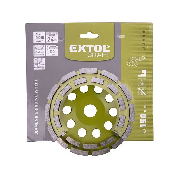 EXTOL Craft diamantový kotouč 150*22,2mm brusný, dvouřadý, univerzální, 903026