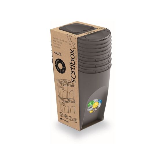 koš na tříděný odpad 4*35l PH šedý 344984
