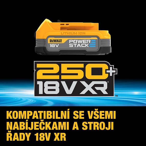 DeWalt DCS369E1T aku píla chvostovka 18V/1*1,7Ah bez nabíjačky, POWERSTACK, 0-2800 km./min., TSTAK