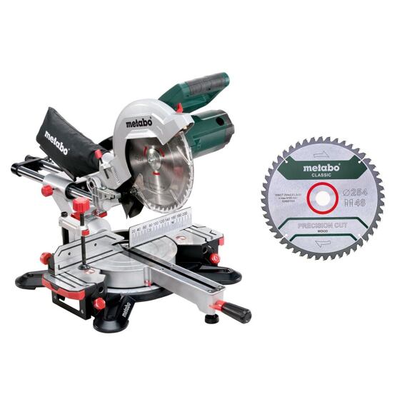 METABO KGS 254 M pokosová pila s potahem 1800W + pilový kotouč 48WZ 5°negativ 628061
