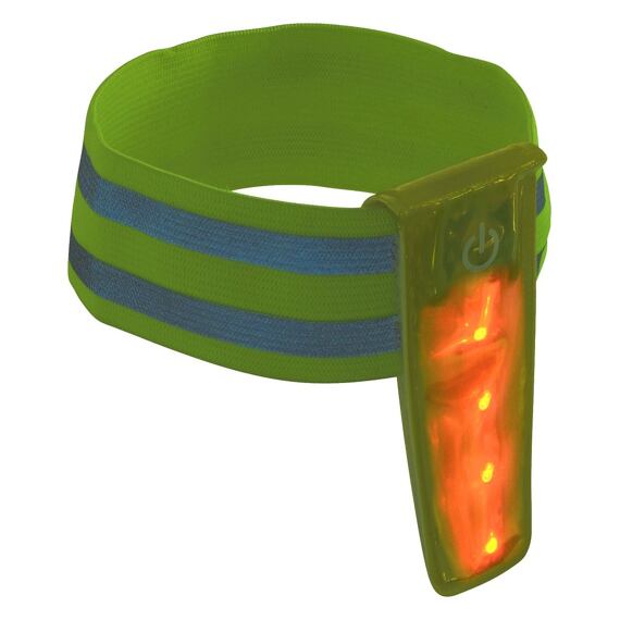 COMPASS pásik reflexný na ruku, svietiaci 4 LED, batéria CR2032 je súčasťou, 01588