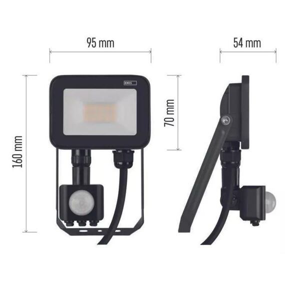EMOS LED reflektor 10W s čidlem INOVO PROFI, 1100lm, ZS2712