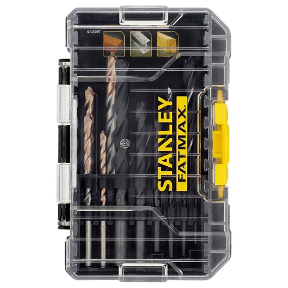 STANLEY STA88561 sada vrtáků 14-dílná, dřevo+kov+beton