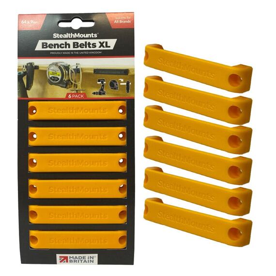 StealthMounts držiak náradia na priskrutkovanie Bench Belt XL, žltý, 1ks