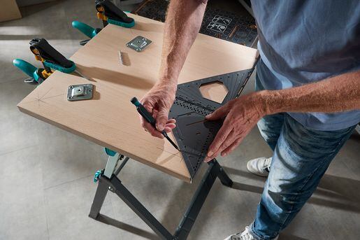 WOLFCRAFT úhelník 3D VARIO PRO, stavitelný pro tesaře a truhláře, 5219000