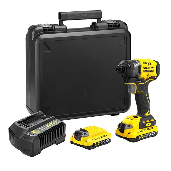 STANLEY SFMCF820D2K aku rázový utahovák 18V/2*2Ah, 190Nm, upínání 1/4" šestihran