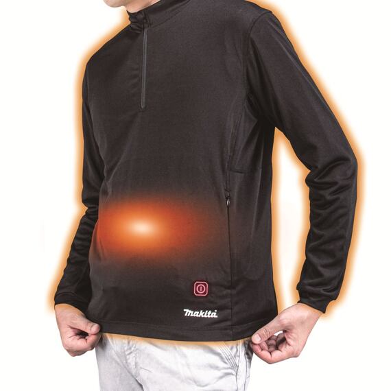 MAKITA DCX200CL vyhrievaná mikina 14,4/18V, LXT, veľ. L, bez zipsu, 4 vyhrievané zóny, bez batérie