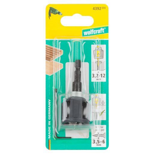 WOLFCRAFT vrták na predvŕtanie pr. 3,5-6mm so záhlbníkom a nastav. hĺbkovým dorazom, 4392000