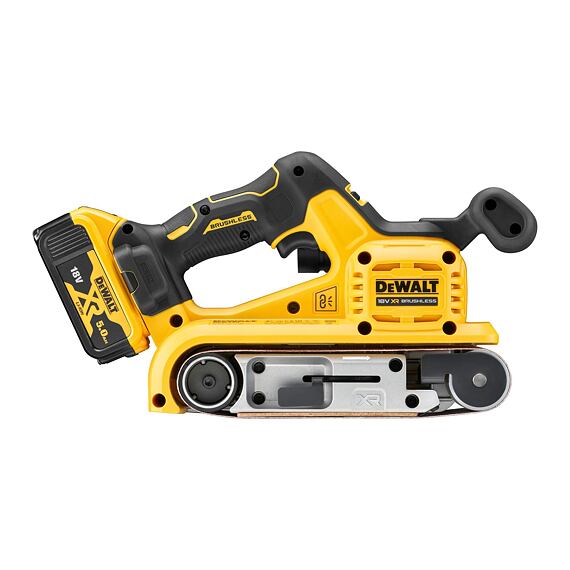 DeWalt DCW220P2 aku pásová brúska 18V/2*5Ah, pás 75*533mm, kufrík TSTAK