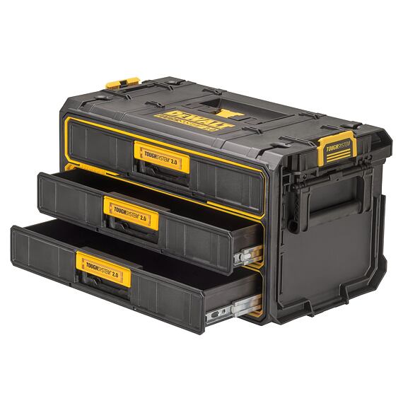 DeWalt DWST08330-1 zásuvkový kufrík ToughSystom 2.0, 3 zásuvky, guličkové ložiská vo výsuvoch