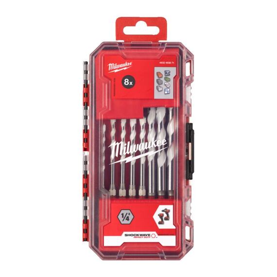 MILWAUKEE 4932493871 sada vrtáků multimaterial 8-dílná, 4-12mm, 6-ti hranná stopka