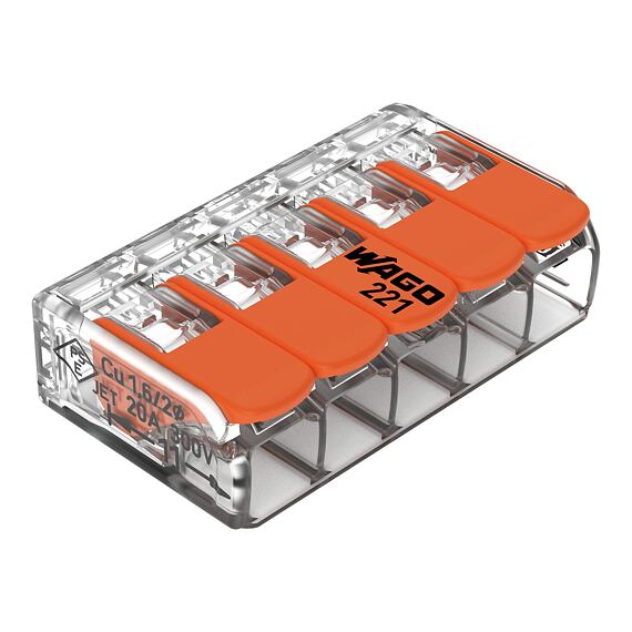 WAGO 221-415 svorka FLEXI s páčkou 5x 0,2-4mm2