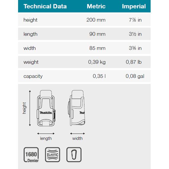 MAKITA E-15562 brašna na opasek s termoskou 0,35l, 90*85*200mm