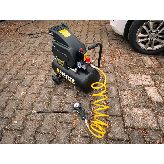 PROTECO kompresor olejový 1,5kW, PREMIUM 8bar, nádoba 24l,výkon vysávania 195 l/min., 25kg