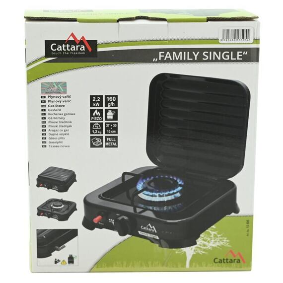 CATTARA plynový vařič Traveler FAMILY SINGLE, piezo, spotřeba 160g/hod., 13595