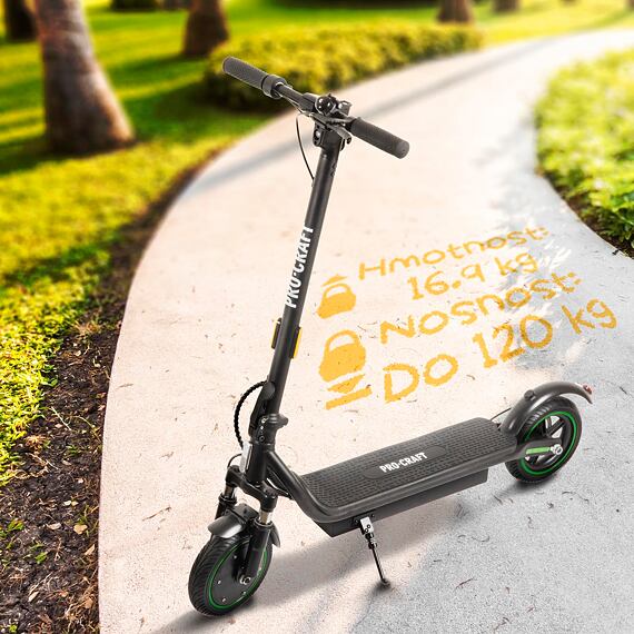 PROCRAFT DS350S aku koloběžka 350W, 36V/10,4Ah, dojezd až 30km, skládací