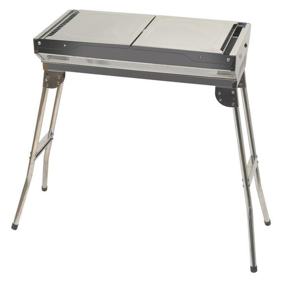CATTARA gril na dřevěné uhlí skládací IGRANE, rošt 57*30cm, výška 71cm, konstrukce NEREZ, 13002