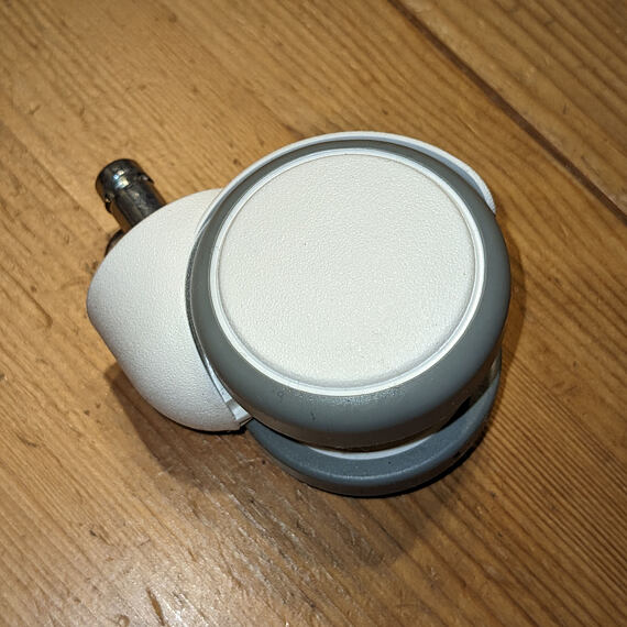 kolečko pro kancelářská křesla IKEA, 50mm, guma, dřík 10mm, bílé, oblý tvar, 1ks