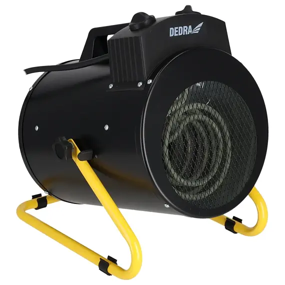 DEDRA ohřívač elektrický 2,5/5kW, 400V, kulatý, 366m3/h, termostat, tepelná pojistka DED9932B