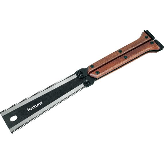 FORTUM pila zavírací kapesní, dvoubřitá, 300mm/140mm list, dřevěná rukojeť, 4772120