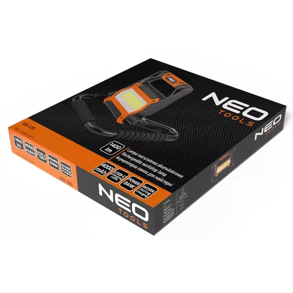 NEO lampa dílenská skládací se stojanem, 1400lm, 99-126