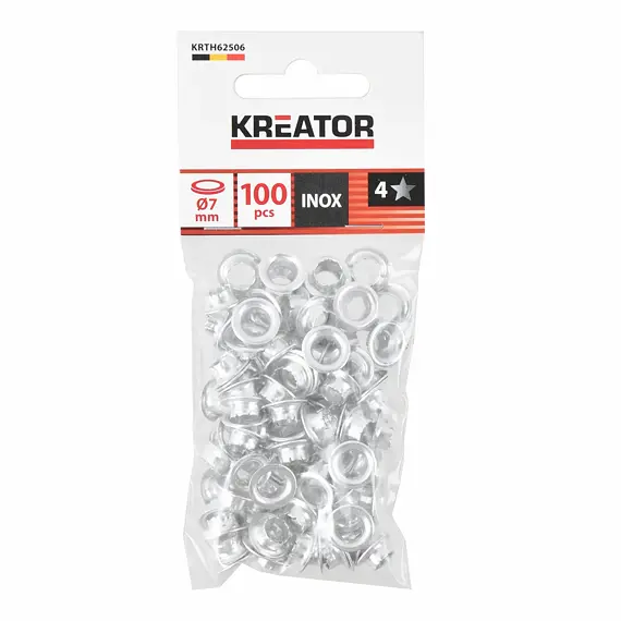 KREATOR nýtovací kroužky Al 7mm, 100ks, KRTH62506