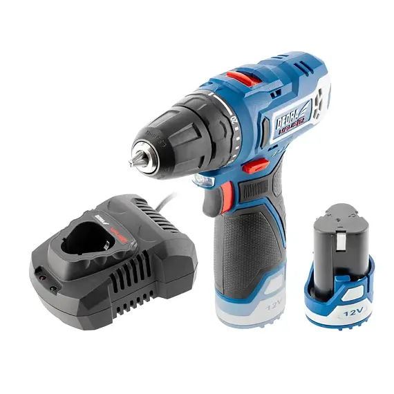 DEDRA aku vrtačka 12V/2Ah, 32Nm, 0-400/1300 ot./min., nabíječka DED7302, DED7310T03