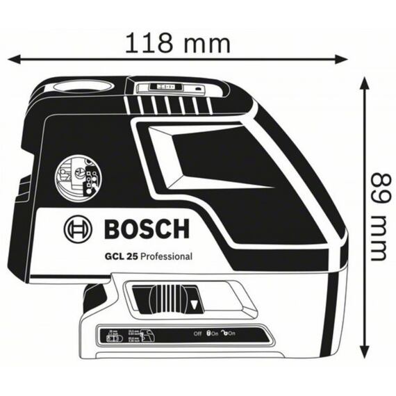 BOSCH GCL 25 set křížového laseru se stativem BT150, 4*AA 0601066B01