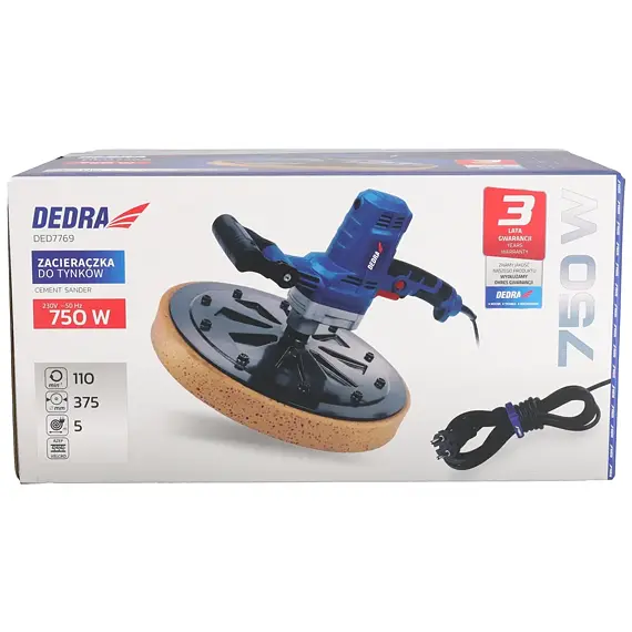 DEDRA DED7769 hladička omítek 750W, 375mm, příslušenství