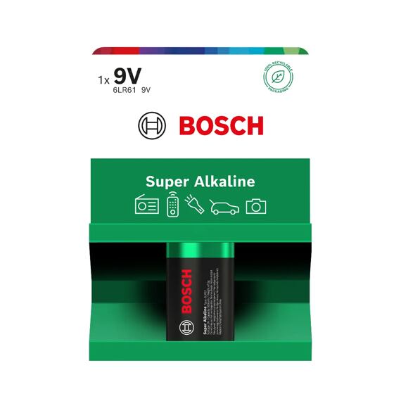 BOSCH baterie 6LR61SA1B/00 SUPER ALKALINE 9V, 1ks
