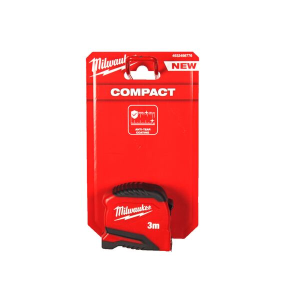 MILWAUKEE 4932498776 svinovací metr 3m-19, Compact gen. 2, 19mm šířka, nárazuvzdorný