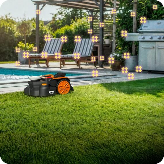 WORX Garden WR365E robotická sekačka VisionRTK stereo, řízená GPS signálem a kamerou