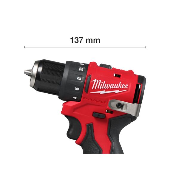 MILWAUKEE M12 BLDDRC-202C aku vrtačka 12V/2*2Ah, 40Nm, 0-550/1700 ot./min., kufr