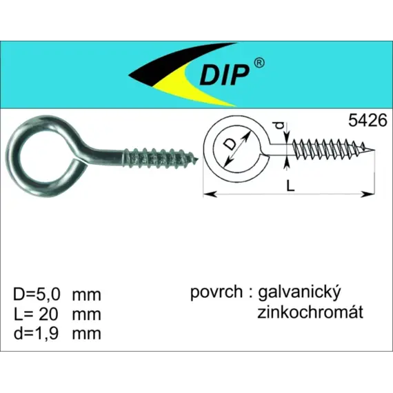 očko zavřené 20*5mm ČERNÉ Black Line (10ks) 7339