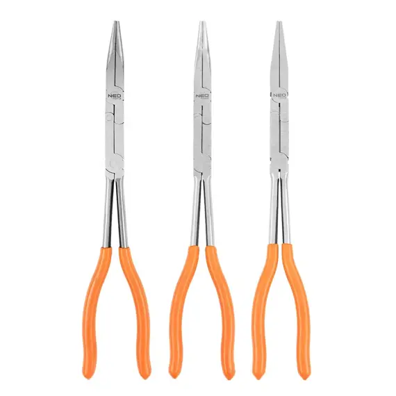 NEO kleště s dvojitým kloubem 3 ks (rovné, zakřivené, protáhlé rovné) CrV 330mm, 01-293