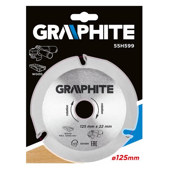 GRAPHITE pilový kotouč 125*22,2*2,8mm pro úhlové brusky 55H599