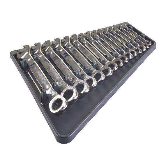 MILWAUKEE 4932464994 ráčnové klíče MAX BITE 15°,  sada 15ks, 8-22mm