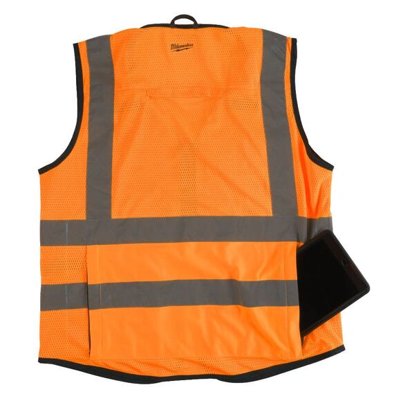 MILWAUKEE 4932471899 vesta výstražná PREMIUM vel. L/XL, ORANŽ, vysoká viditelnost, zip, kapsy, límec