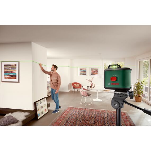 BOSCH UniversalLevel 360 PREMIUM křížový laser, zelený paprsek, dosah 24m, stativ TT150, držák MM3