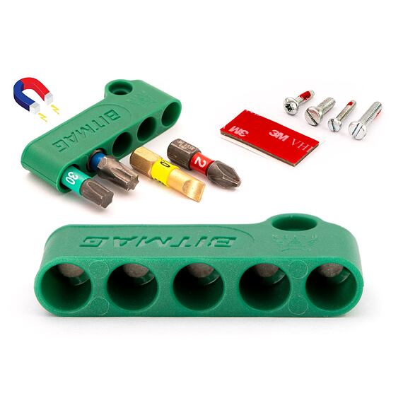 BITMAG držiak bitov k aku vŕtačkám MAGNETIC, composite, zelený
