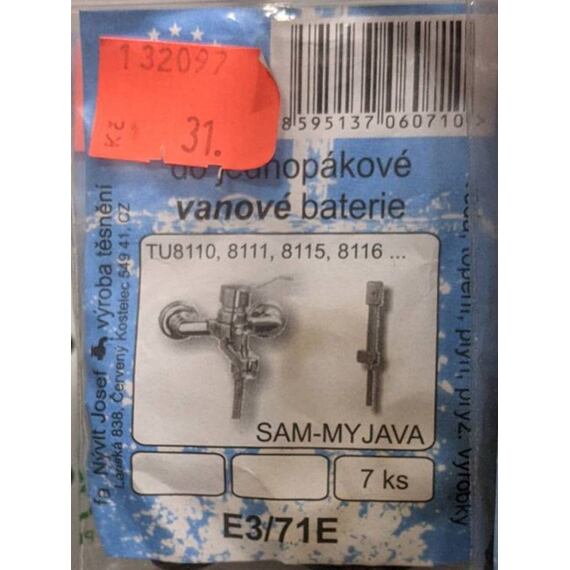 NÝVLT súprava tesnení pákovej vaňovej batérie (TU81158116; TE 8115) – E3/71E