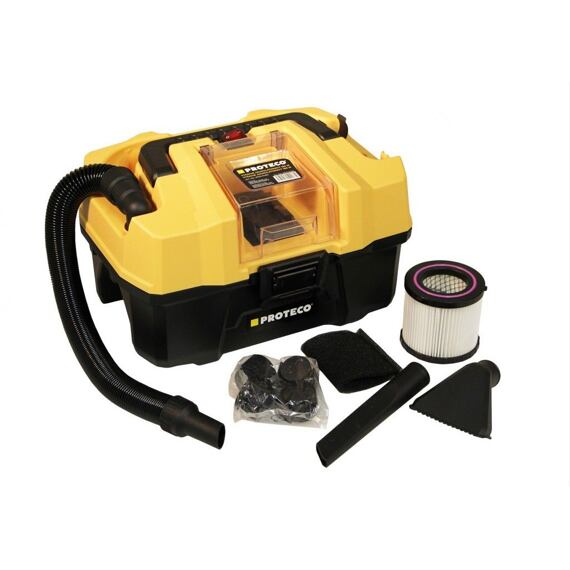 PROTECO aku vysávač 20 V, 10 l, HEPA filter, príslušenstvo, bez batérie 51.10-VA-150