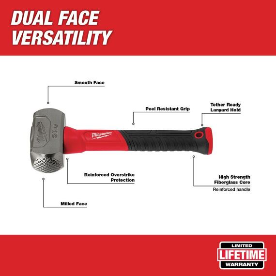 MILWAUKEE 4932478255 kladivo zatloukací 1,36kg, sklolaminátová zesílené násada
