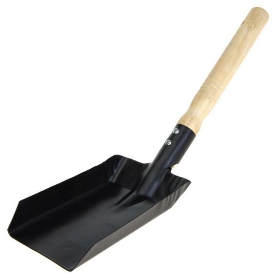 lopatka na drevené uhlie, brikety, drevená rukoväť, 386035
