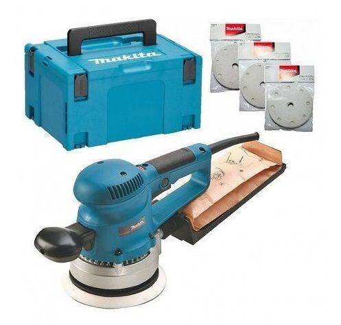 MAKITA BO6030JX excentrická brúska 150mm, 310W, MAKPAC, + br.papiere 30ks (10*K80, 10*K120, 10*K180)