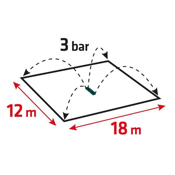 VERTO zavlažovač oscilačný 16 trysiek, rozsah až 336 m2 15G770