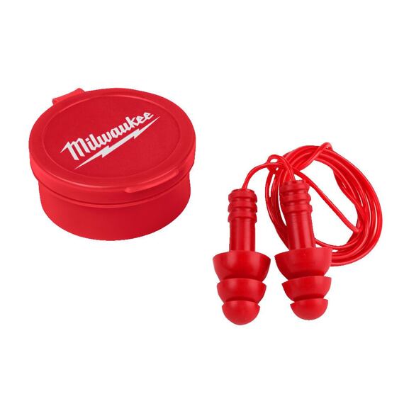 MILWAUKEE 4932471904 silikonové chrániče sluchu - špunty do uší se šňůrkou, útlum 32dB, EN352-2