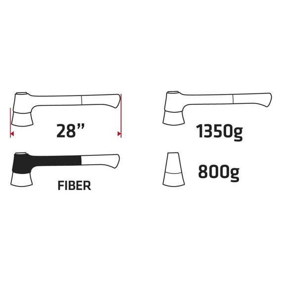 VERTO sekera 1350g sklolaminátová násada, 05G103